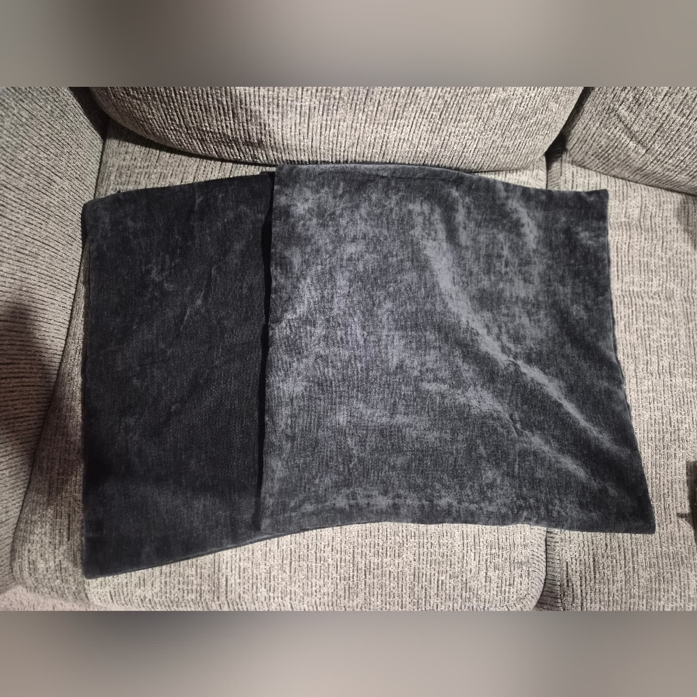 Elegant Charcoal Velvet Accent Pillow Covers